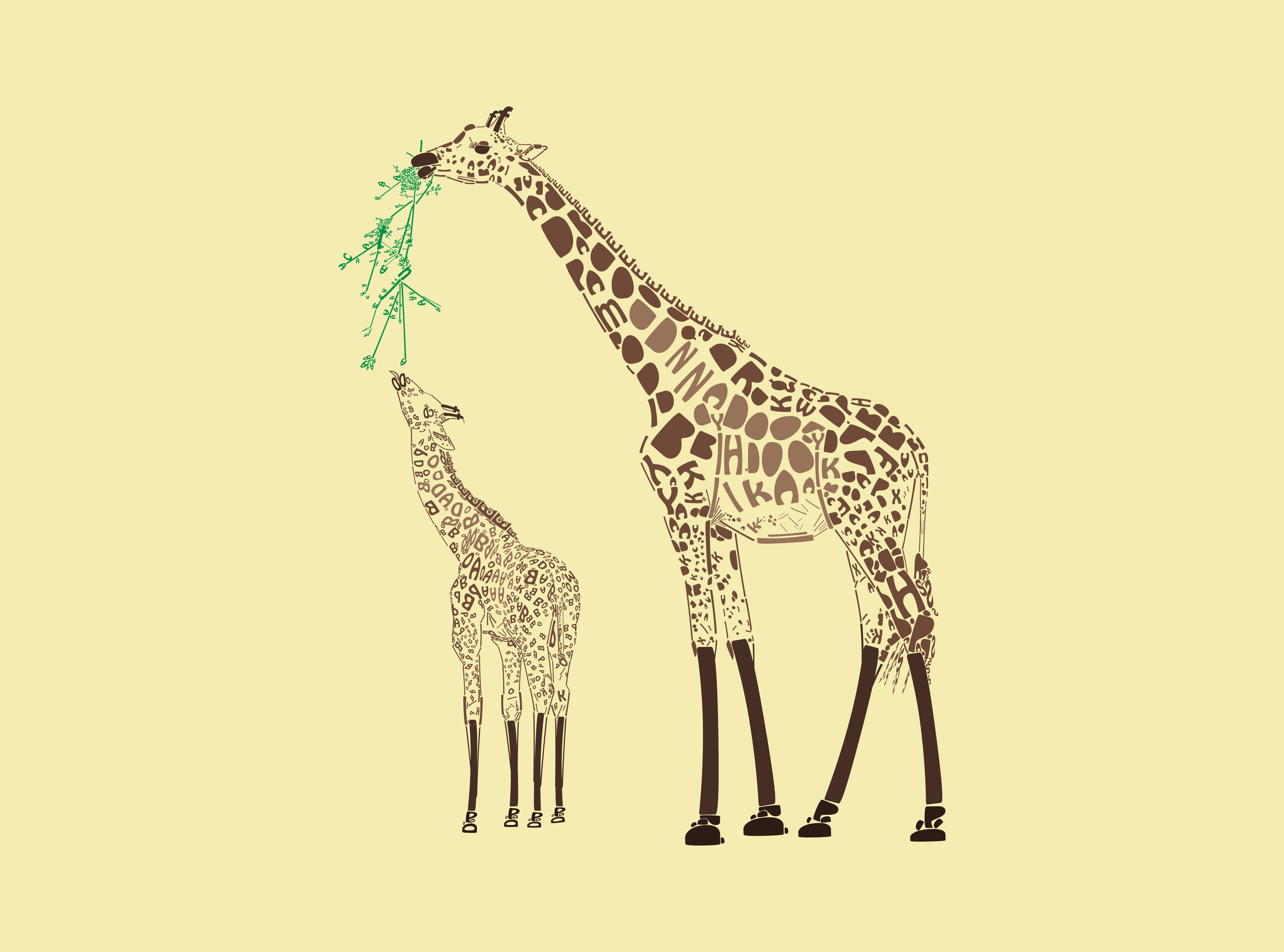 Typographic Animals, Giraffe